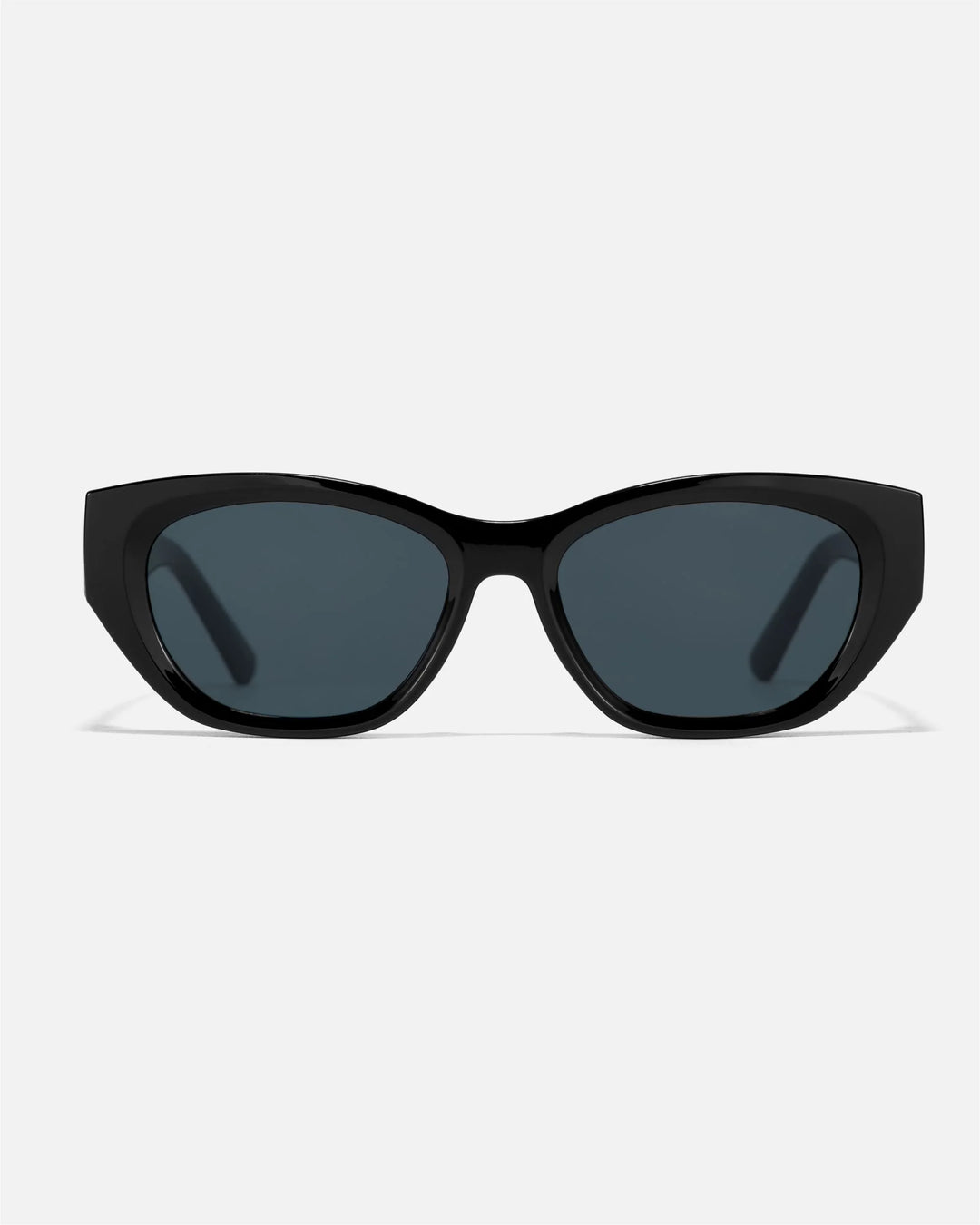 innsol Mesa retro cat eye sunglasses with gloss black frame and black UV400 lenses