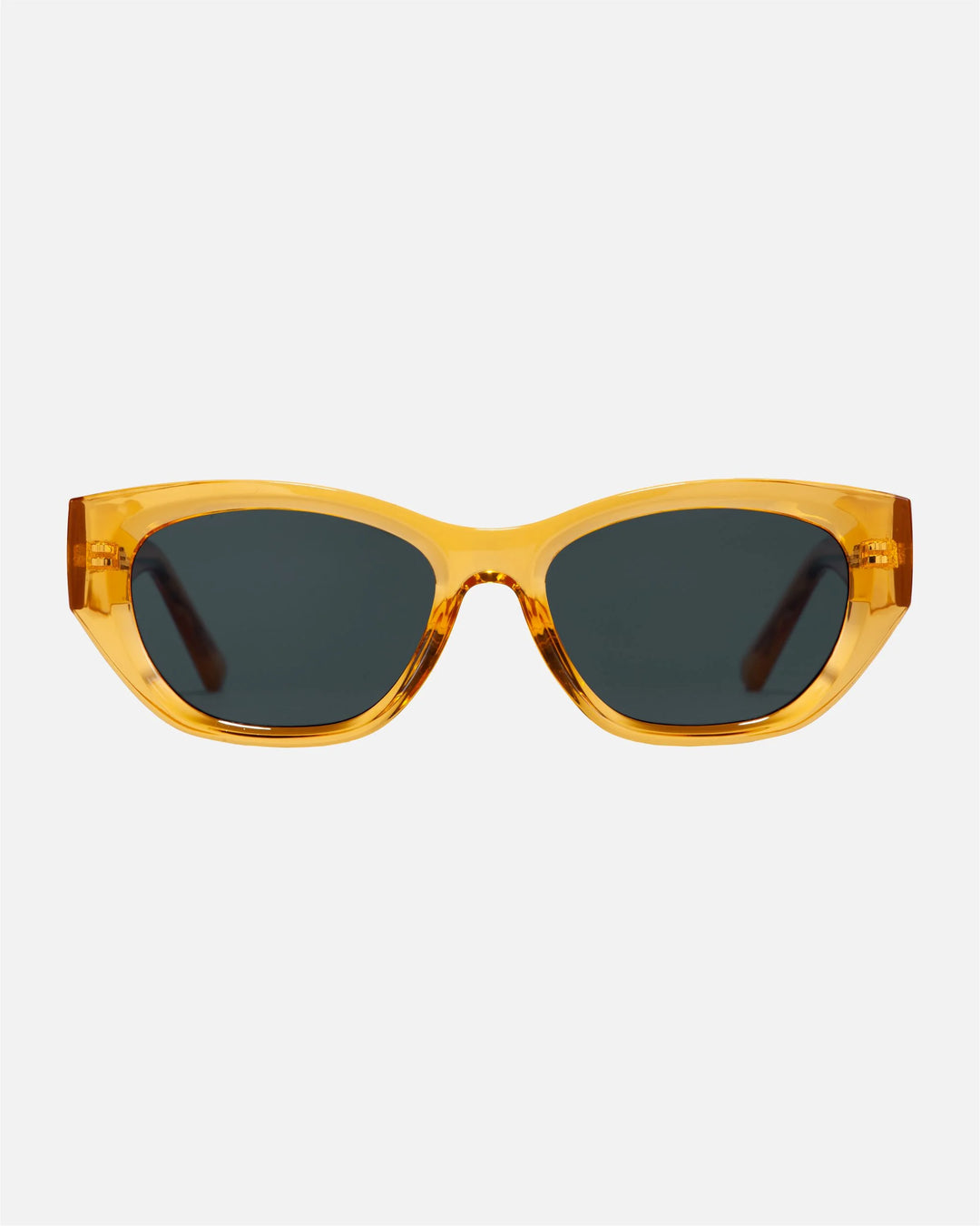 innsol Mesa retro cat eye sunglasses with transparent yellow frame and gray UV400 lenses